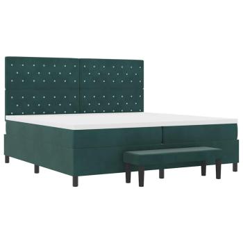 Boxspringbett mit Matratze Dunkelgrün 200 x 200 cm Samt