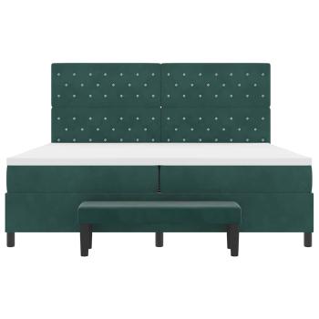 Boxspringbett mit Matratze Dunkelgrün 200 x 200 cm Samt