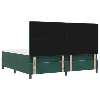 Boxspringbett mit Matratze Dunkelgrün 200 x 200 cm Samt