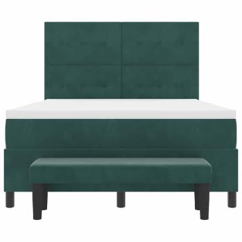 Boxspringbett mit Kopfteil Dunkelgrün 190 x 140 cm Samt