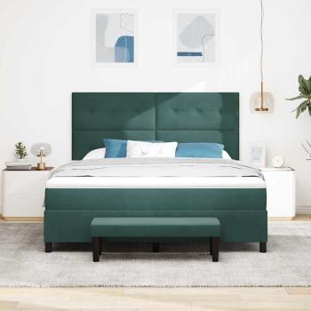 Boxspringbett mit Kopfteil Dunkelgrün 200 x 180 cm Samt
