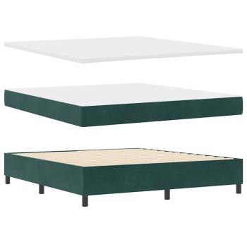 Boxspringbett mit Kopfteil Dunkelgrün 200 x 180 cm Samt