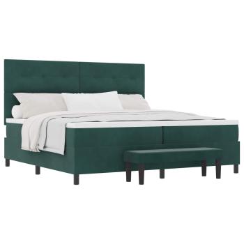 Boxspringbett mit Matratze Dunkelgrün 200 x 200 cm Samt