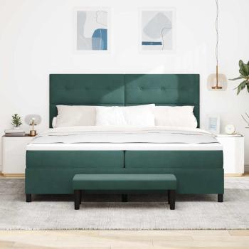 Boxspringbett mit Matratze Dunkelgrün 200 x 200 cm Samt