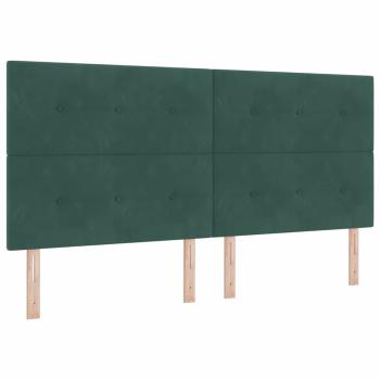 Boxspringbett mit Matratze Dunkelgrün 200 x 200 cm Samt