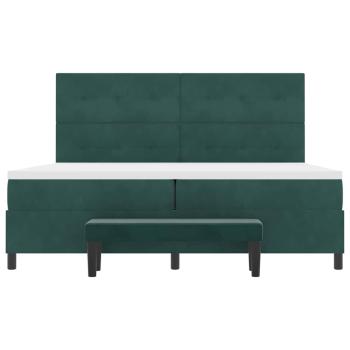 Boxspringbett mit Matratze Dunkelgrün 200 x 200 cm Samt