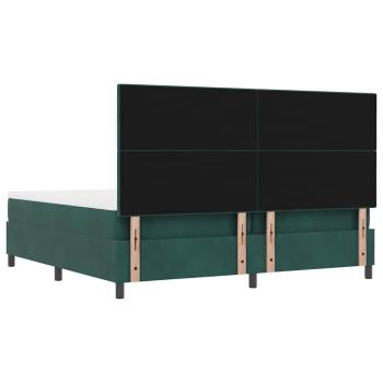 Boxspringbett mit Matratze Dunkelgrün 200 x 200 cm Samt