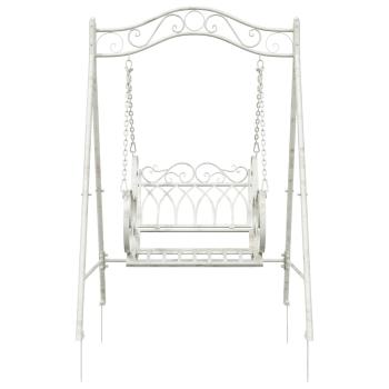 Schaukelbank Stahl 113 x 121,5 x 168 cm Antik Weiß