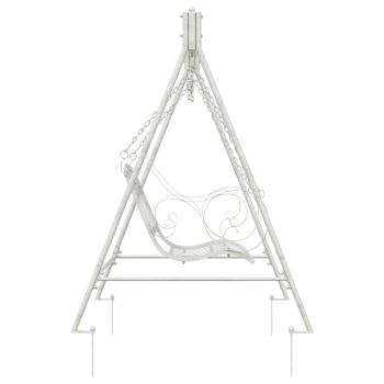 Schaukelbank Stahl 113 x 121,5 x 168 cm Antik Weiß