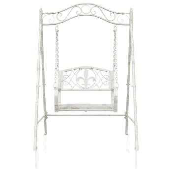 Schaukelbank Stahl 113 x 121,5 x 168 cm Antik Weiß