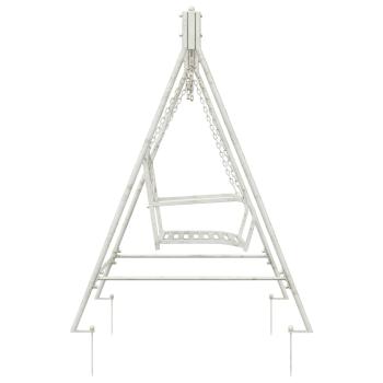 Schaukelbank Stahl 113 x 121,5 x 168 cm Antik Weiß