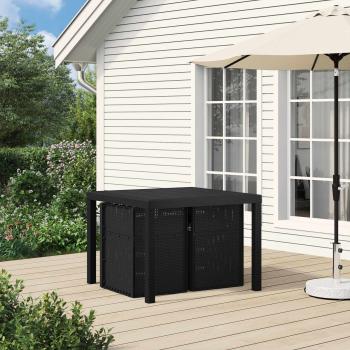 Garten Essgruppe 3 stk. Anthrazit und Taupe PP