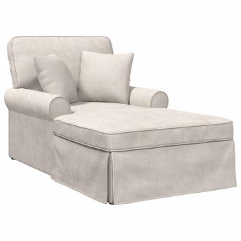 Chaise Lounge mit Rock mit Kissen Creme 157 x 91 x 91 cm ARES