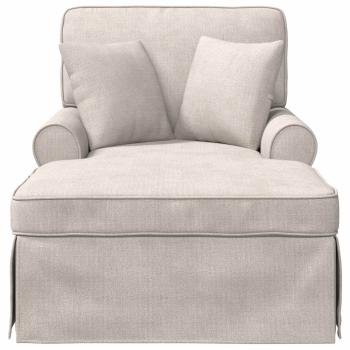 Chaise Lounge mit Rock mit Kissen Creme 157 x 91 x 91 cm ARES