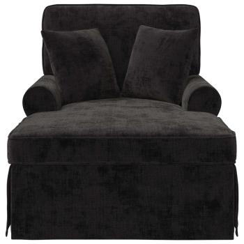 Chaise Lounge mit Rock mit Kissen Schwarz 157 x 91 x 91 cm ARES