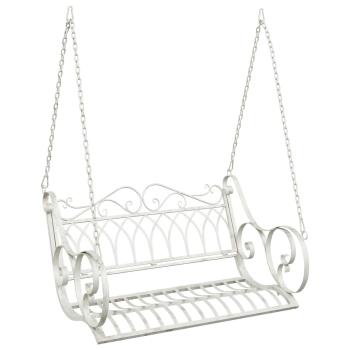 Schaukelbank Stahl 109 x 75 x 59 cm Antik Weiß