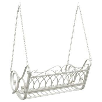 Schaukelbank Stahl 109 x 75 x 59 cm Antik Weiß