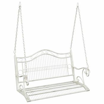 Schaukelbank Stahl 115 x 61 x 63 cm Antik Weiß