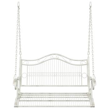Schaukelbank Stahl 115 x 61 x 63 cm Antik Weiß
