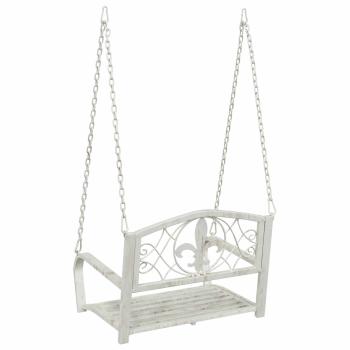 Schaukelbank Stahl 71,5 x 59 x 55 cm Antik Weiß