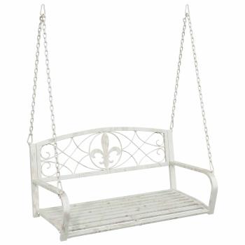 Schaukelbank Stahl 110,5 x 59 x 55 cm Antik Weiß