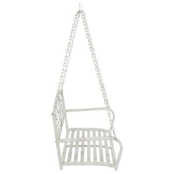 Schaukelbank Stahl 110,5 x 59 x 55 cm Antik Weiß