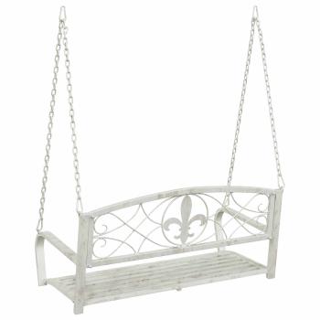 Schaukelbank Stahl 110,5 x 59 x 55 cm Antik Weiß