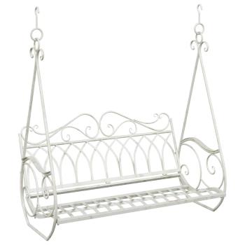 Schaukelbank Stahl 112 x 60 x 126,5 cm Antik Weiß