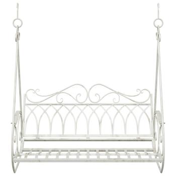 Schaukelbank Stahl 112 x 60 x 126,5 cm Antik Weiß