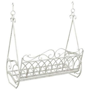 Schaukelbank Stahl 112 x 60 x 126,5 cm Antik Weiß