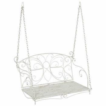 Schaukelbank Stahl 105,5 x 61 x 56 cm Antik Weiß