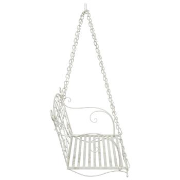 Schaukelbank Stahl 105,5 x 61 x 56 cm Antik Weiß