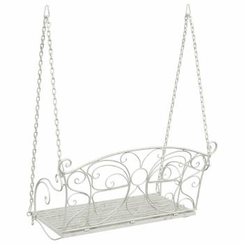 Schaukelbank Stahl 105,5 x 61 x 56 cm Antik Weiß