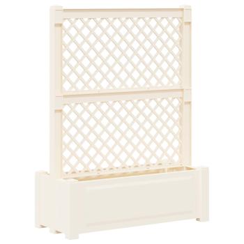 ARDEBO.de - Großer Pflanzer mit Spalier Weiß 99,5 x 43 x 133,5 PP