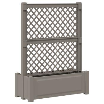 ARDEBO.de - Großer Pflanzer mit Spalier Grau 99,5 x 43 x 133,5 cm PP