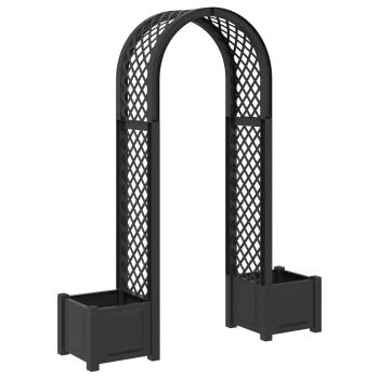 ARDEBO.de - Rosenbogen mit Pflanzer Anthrazit 168,5 x 43 x 207 cm PP
