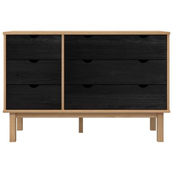 Schubladenschrank mit Speicher OTTA Schwarz 111 x 43 x 73,5 cm
