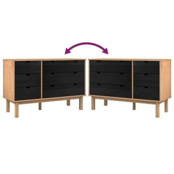 Schubladenschrank mit Speicher OTTA Schwarz 111 x 43 x 73,5 cm