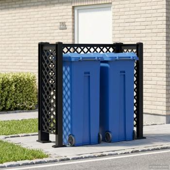 ARDEBO.de - Mülltonnengitter Anthrazit 123 x 47 x 114 cm PP