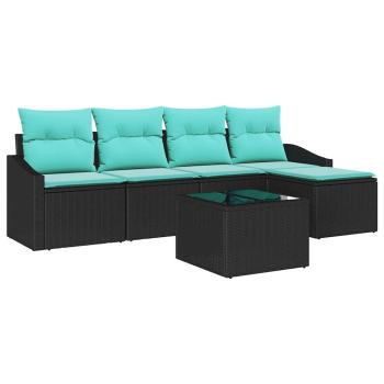 Sofa Set 6 stk. Schwarz [Synthetisch]: Poly Rattan