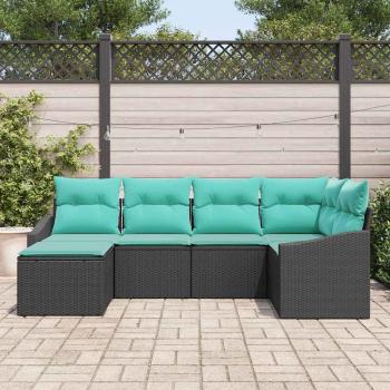 Sofa Set 6 stk. Schwarz [Synthetisch]: Poly Rattan