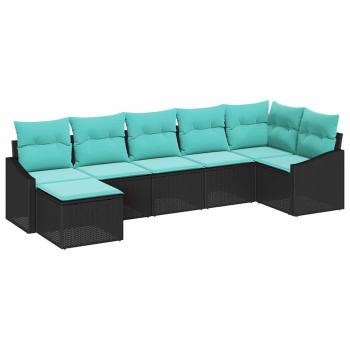Sofa Set 7 stk. Schwarz [Synthetisch]: Poly Rattan