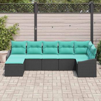 Sofa Set 7 stk. Schwarz [Synthetisch]: Poly Rattan