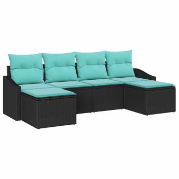 Sofa Set 6 stk. Schwarz [Synthetisch]: Poly Rattan