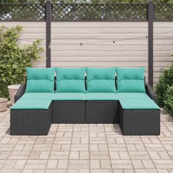Sofa Set 6 stk. Schwarz [Synthetisch]: Poly Rattan