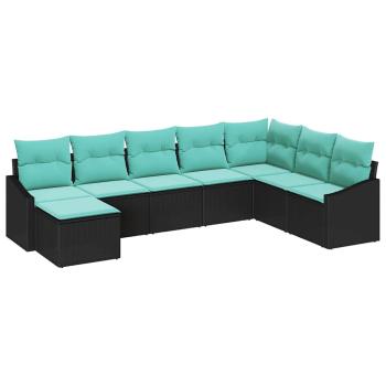Sofa Set 8 Stk. Schwarz [Synthetisch]: Poly Rattan
