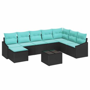 Sofa Set 9 stk. Schwarz [Synthetisch]: Poly Rattan
