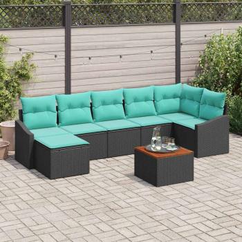 ARDEBO.de - Gartensofa-set 8 stk. Schwarz Poly-Rattan