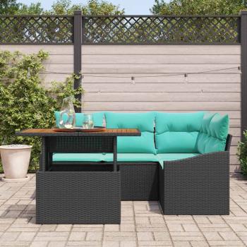 Gartensofa-set 5 stk. 4-Sitzanzahl Schwarz und Türkis