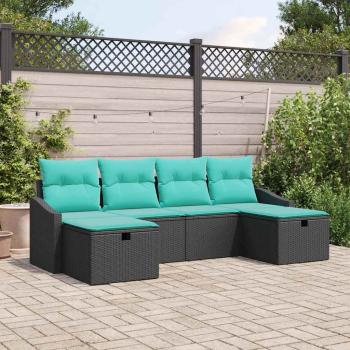 ARDEBO.de - Gartensofa-set 6 stk. Poly-Rattan